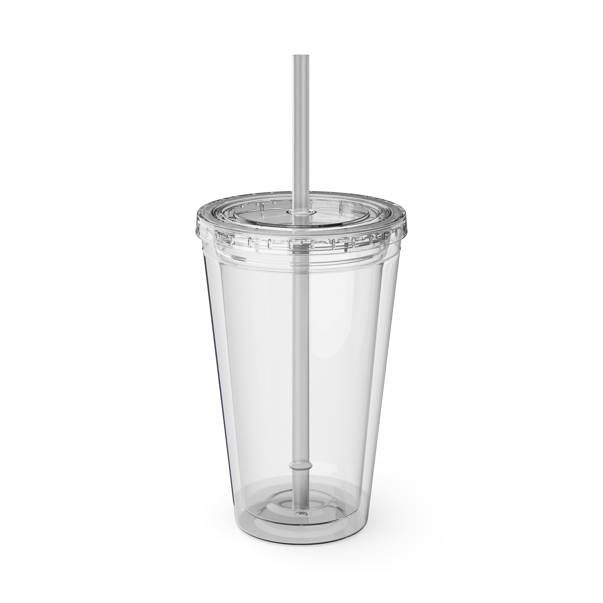 16oz Frequency Graphic Tumbler with Straw — Neon Heartbeat Design