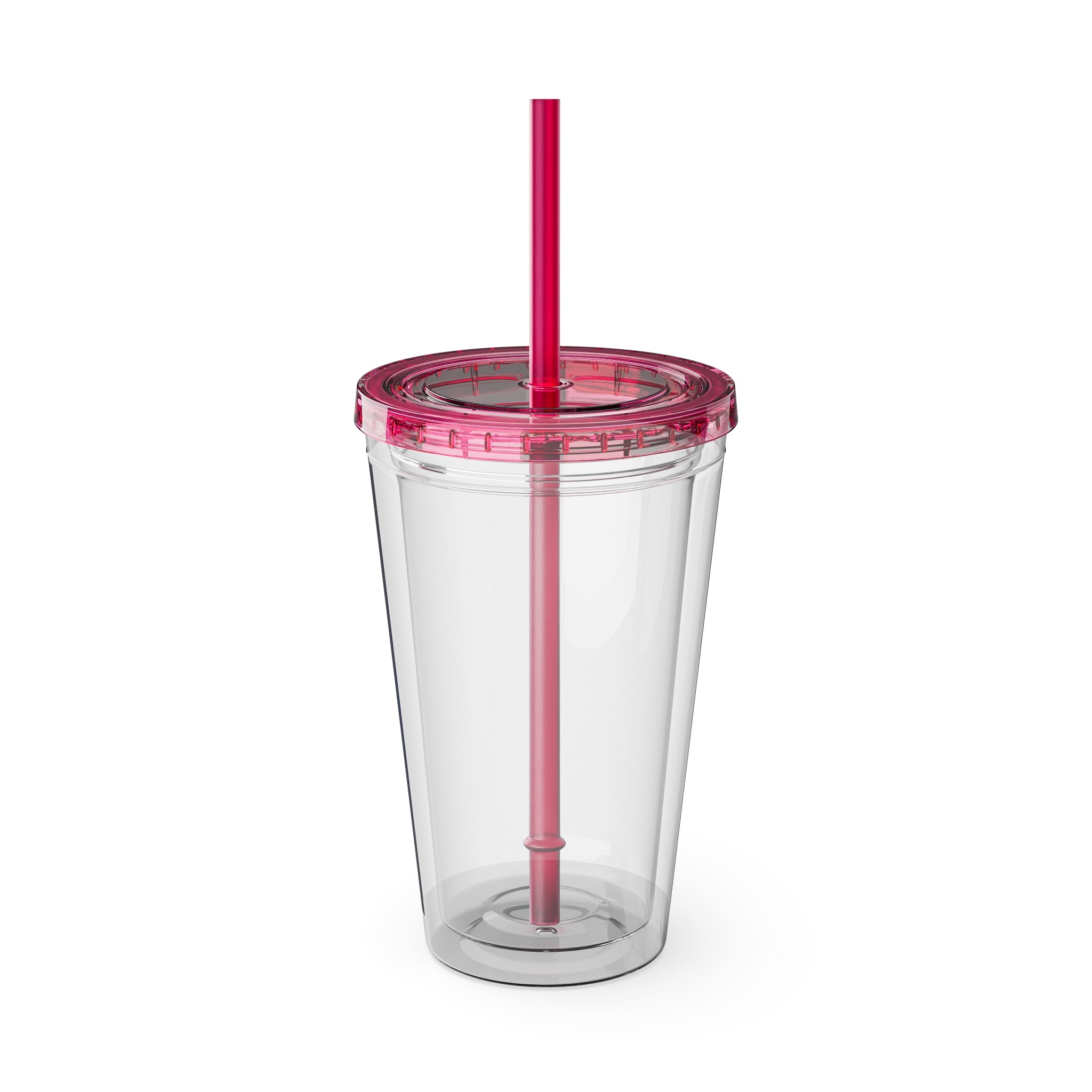 16oz Frequency Graphic Tumbler with Straw — Neon Heartbeat Design