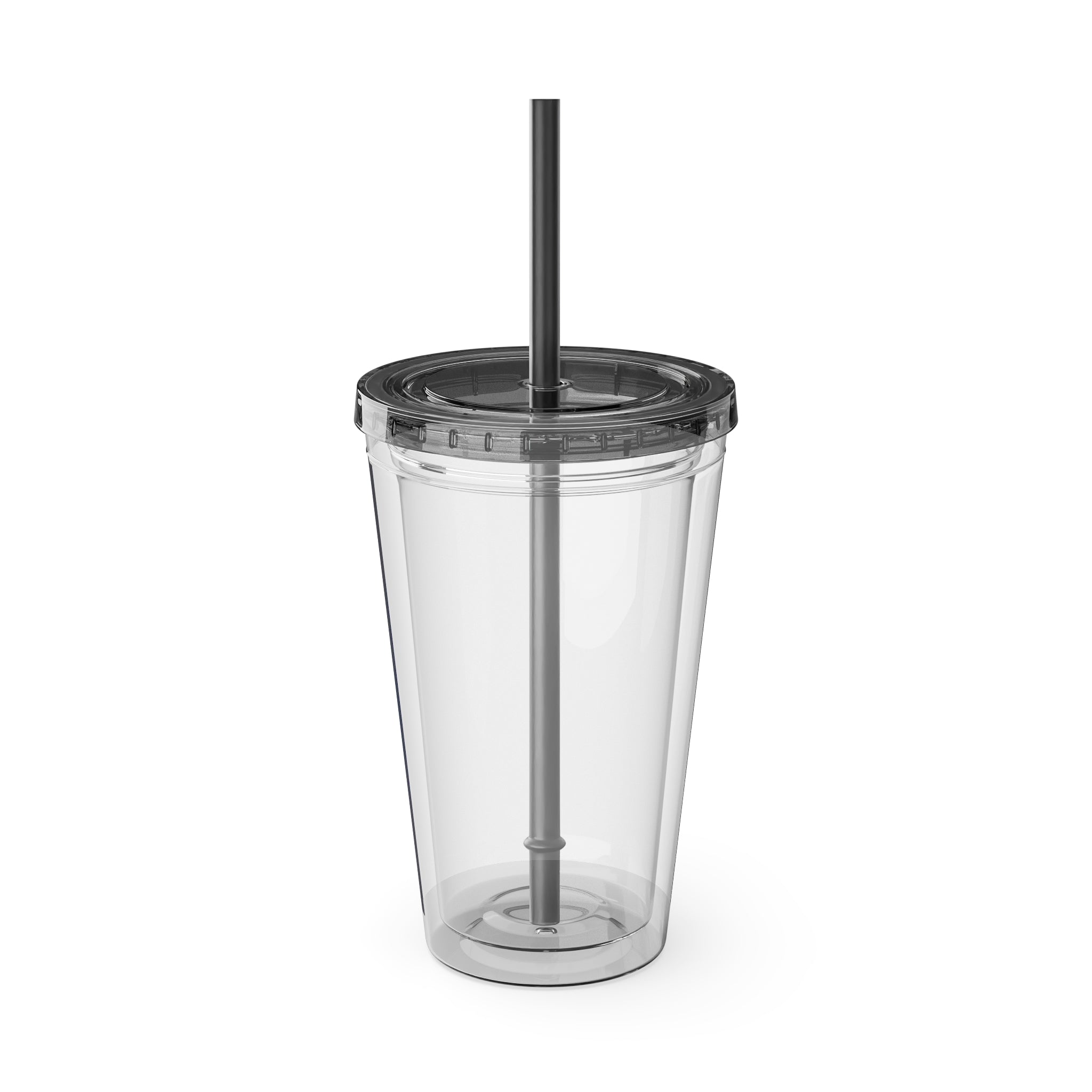 16oz Frequency Graphic Tumbler with Straw — Neon Heartbeat Design