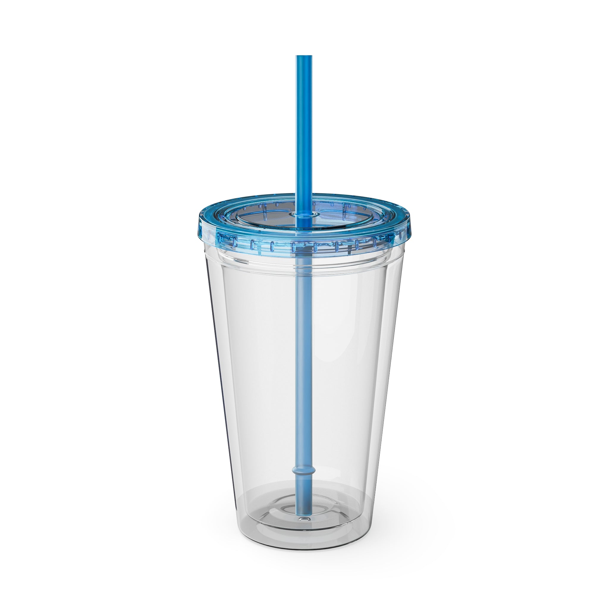 16oz Frequency Graphic Tumbler with Straw — Neon Heartbeat Design