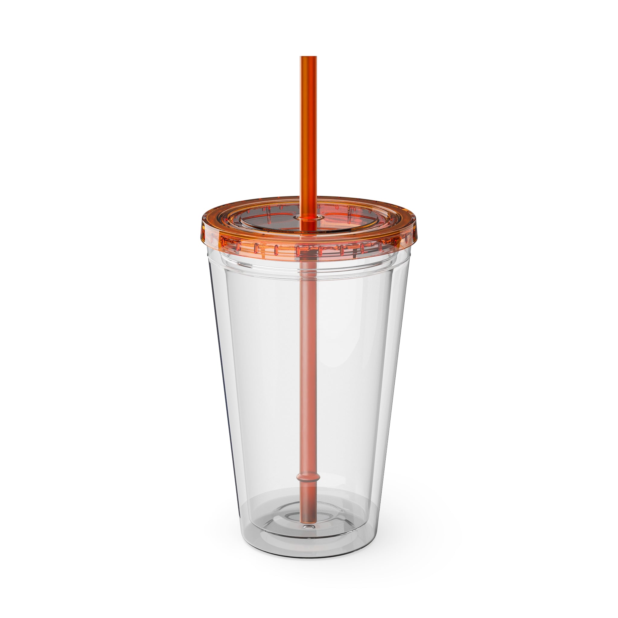 16oz Frequency Graphic Tumbler with Straw — Neon Heartbeat Design